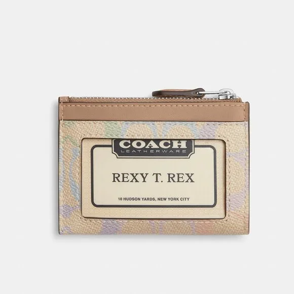 Coach Mini Skinny Id Case In Rainbow Signature Canvas NWT - Picture 2 of 5